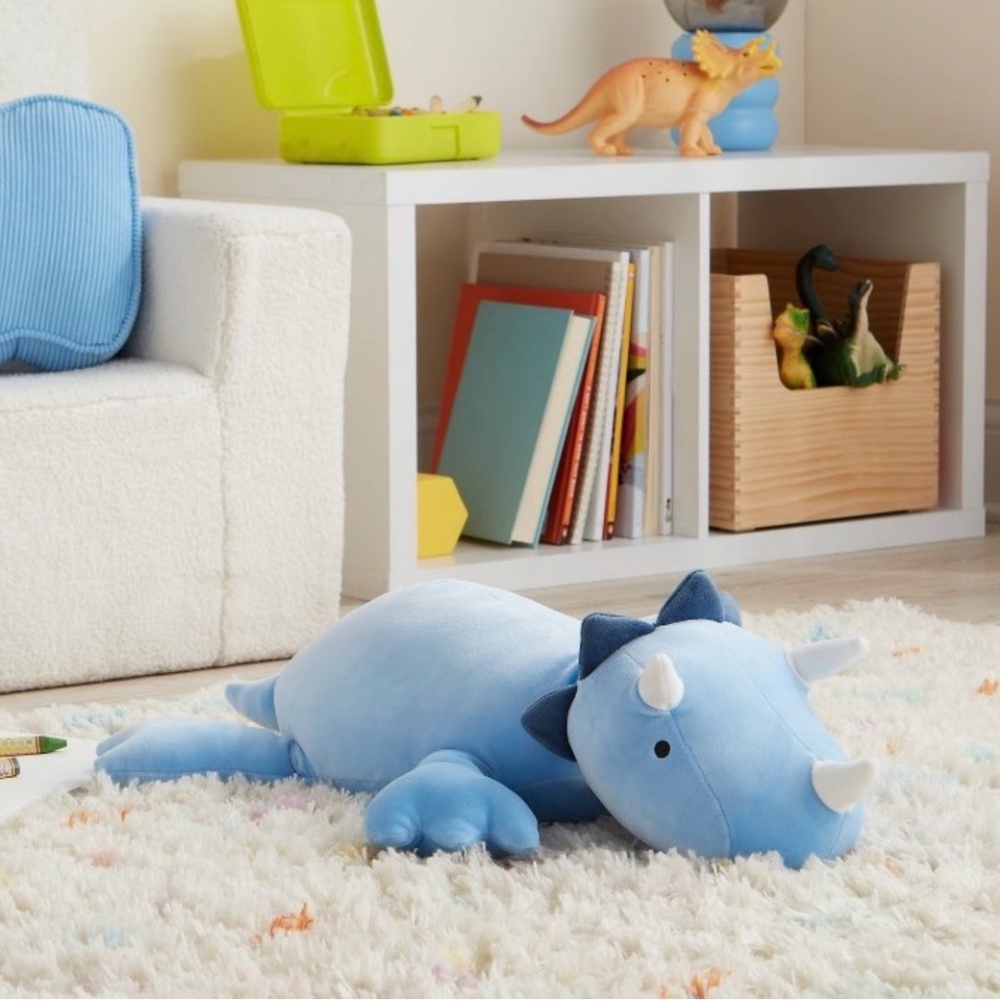 Blue Dinosaur Weighted Plush Throw Pillow - Pillowfort - Picture 2 of 9